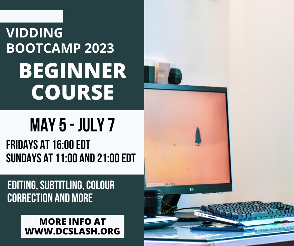 aaronantium's tweet photo. Vidding Bootcamp has two separate courses this year, with sessions on Fridays and Sundays. You can find more info on them at https://t.co/kOovgI4R6Y.
Classes will start in the first week of May, with the first zoom sessions starting on May 5. https://t.co/Zafo80Tegf