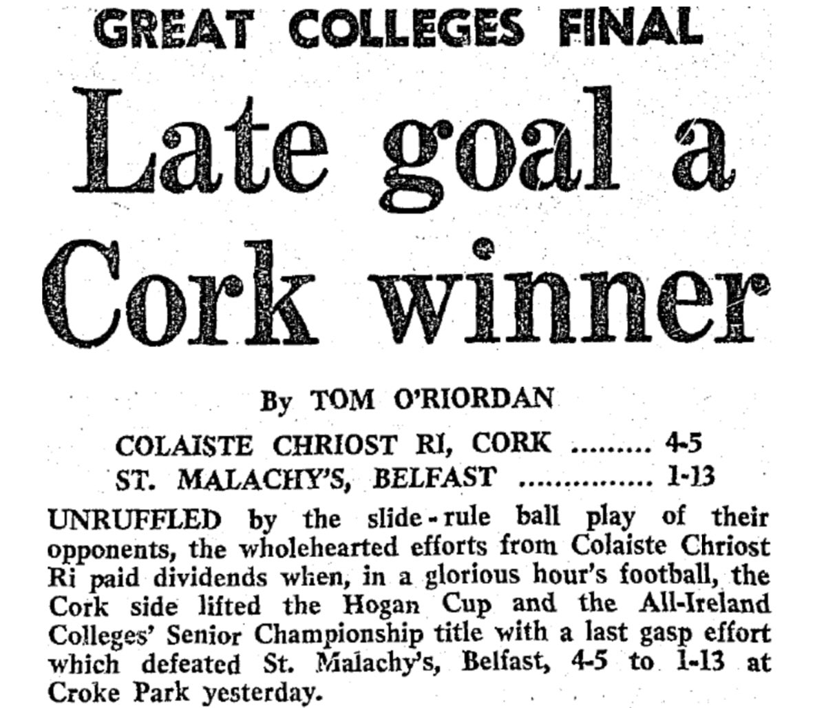 Cork Hurling History 🔴⚪️ on Twitter "On this day in 1970 Colaiste