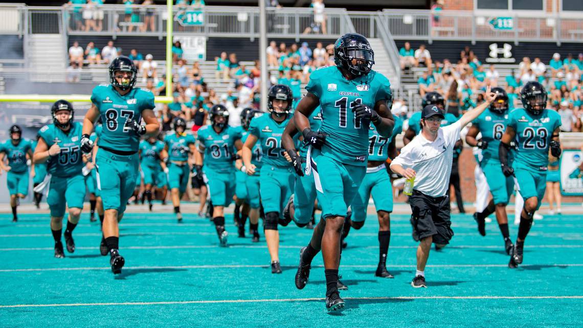 after a great conversation with @Cfuller29Coach I am extremely blessed and humbled to receive my first D1 offer from Coastal Carolina University! @coppellfootball @CoachAConteh @A_Wiley30 @HeathNaragon @MikeRoach247 @ScottRapp17 @ClayMackSkillz