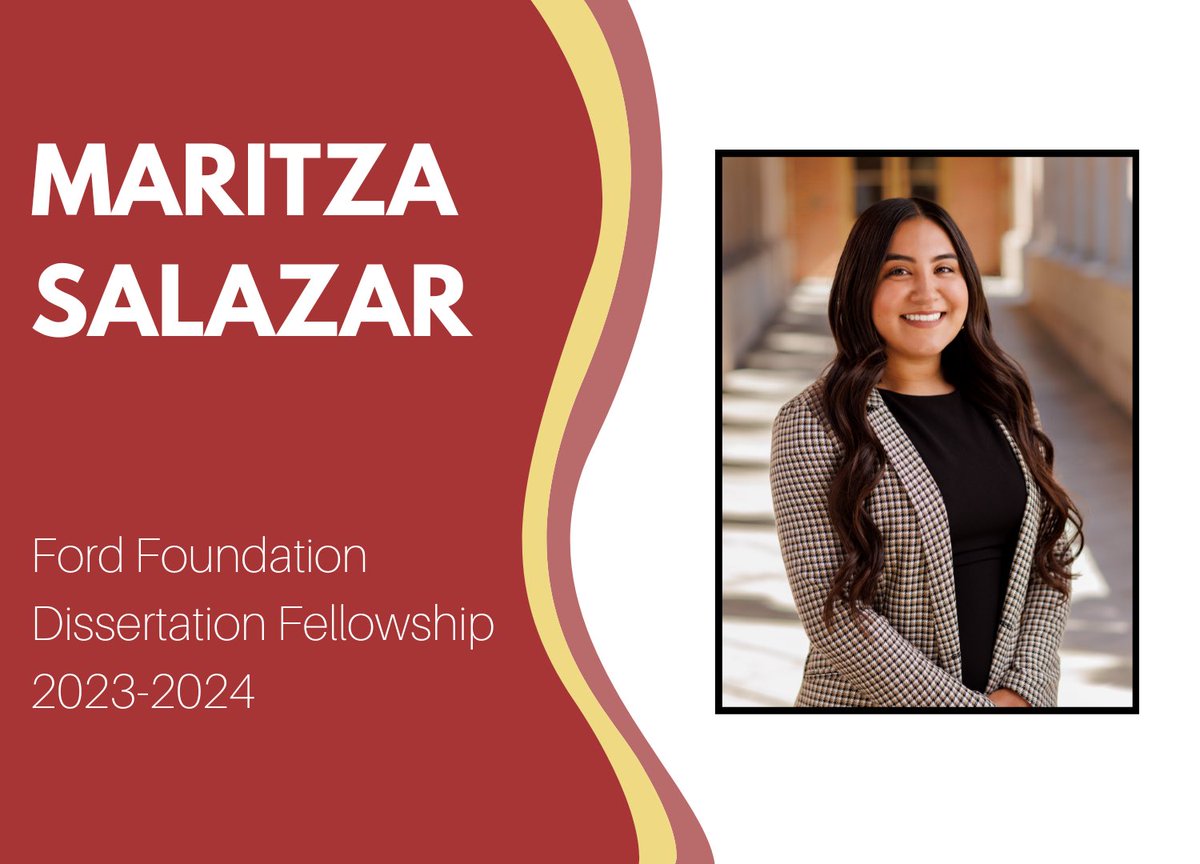 USCRossierPhD's tweet photo. Congratulations to PhD candidate Maritza Salazar @maritzes for being awarded a @NASEMFordFellow Dissertation Fellowship for the 2023-2024 academic year! https://t.co/UXi7PWC3r5
