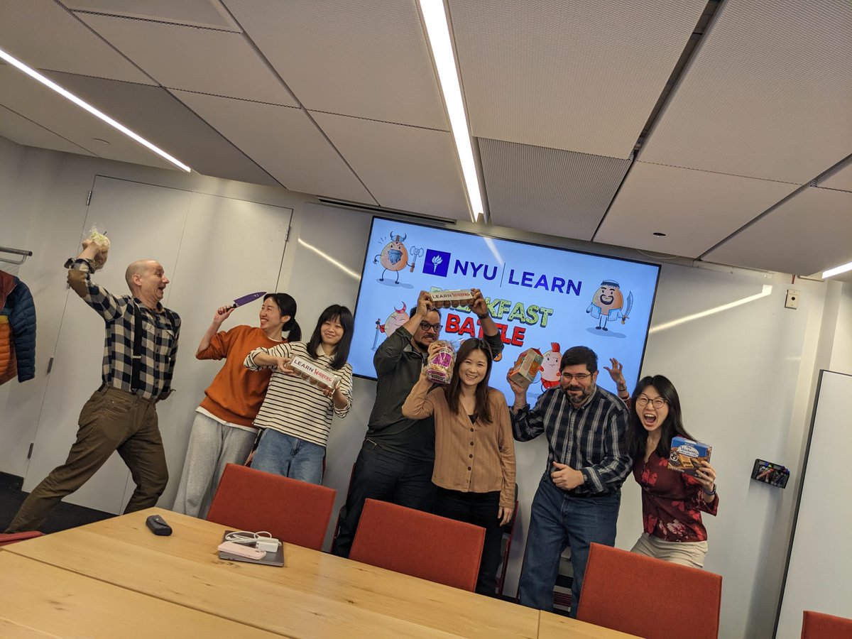 alywise's tweet image. Getting very serious about our breakfast battle with the @NYU_LEARN team! It was an egg-cellent affair 😂
🥚🥚🥚🥚