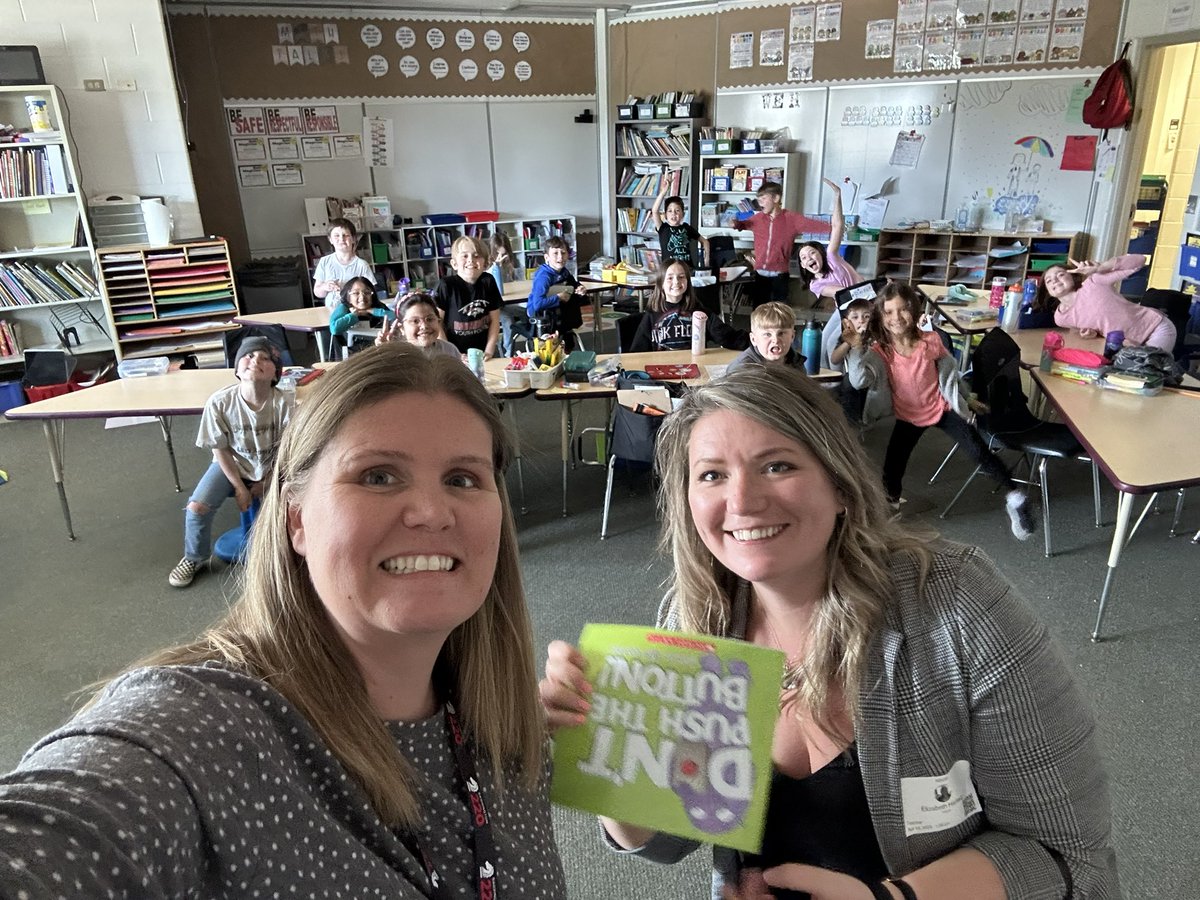 Today’s mystery reader was extra special. My sister Elizabeth came in and read to us. We loved the interactive book you brought in. <a href="/nbes220/">@NBES220</a> #WeBelong220