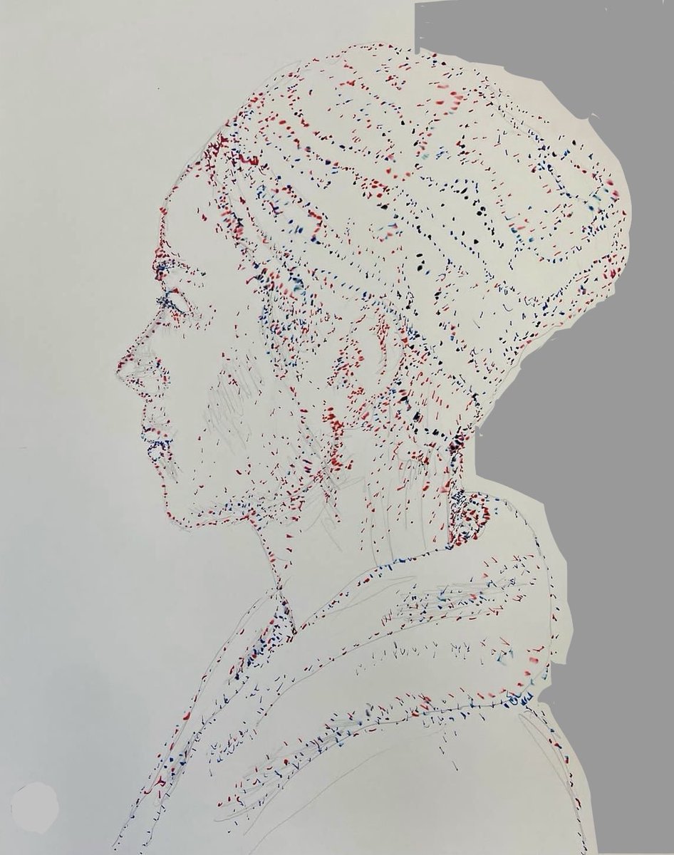 Guacolda_Artist's tweet photo. Portrait de ma fille en profil Pisanello.
Acrylique sur papier. Portrait entre dessin et peinture 65 x 50 cm #womenartist #acrylicpainting #paintingonpaper #guacolda #femmeartiste #portraitdefemme #pointillismedrawing #filing #drawingnow #linedrawing#filingart #pointart https://t.co/PbfeMyB8HC