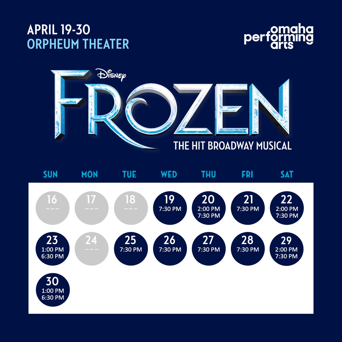 OPerformingArts's tweet photo. Student Rush notice for @FrozenBroadway, tonight at the Orpheum at 7:30 PM!

Bring your student ID to the box office at the Orpheum starting 90 minutes before the performance and get 50% off tickets. The limit is two tickets per student. 🎟️ See you there! https://t.co/dvZhi1etYu https://t.co/jaXXQcLsSu