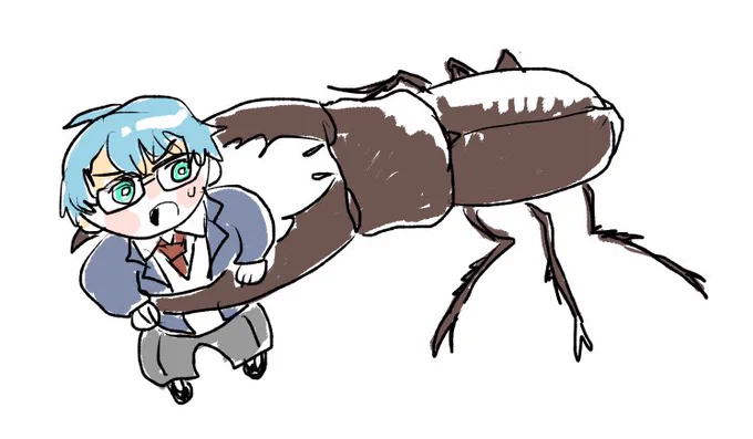 でっかいクワガタにおそわれる一紀 