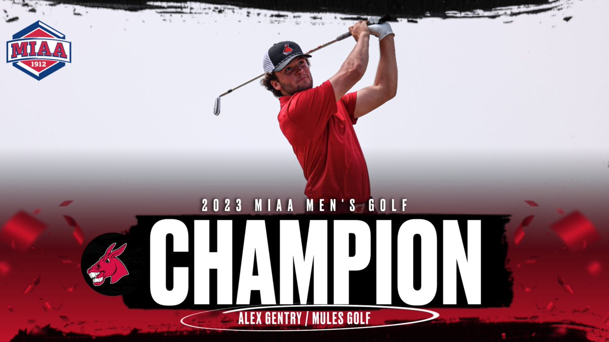 Congratulations to Mules golf's Alex Gentry: the 2023 <a href="/TheMIAA/">The MIAA</a> Men's Golf Individual Champion!

Gentry tallied a 54-hole, 4-under par 212 (70-72-70) to secure the conference title.

He the second consecutive Mule to win a MIAA Individual Championship.

#teamUCM x #BringYourAGame