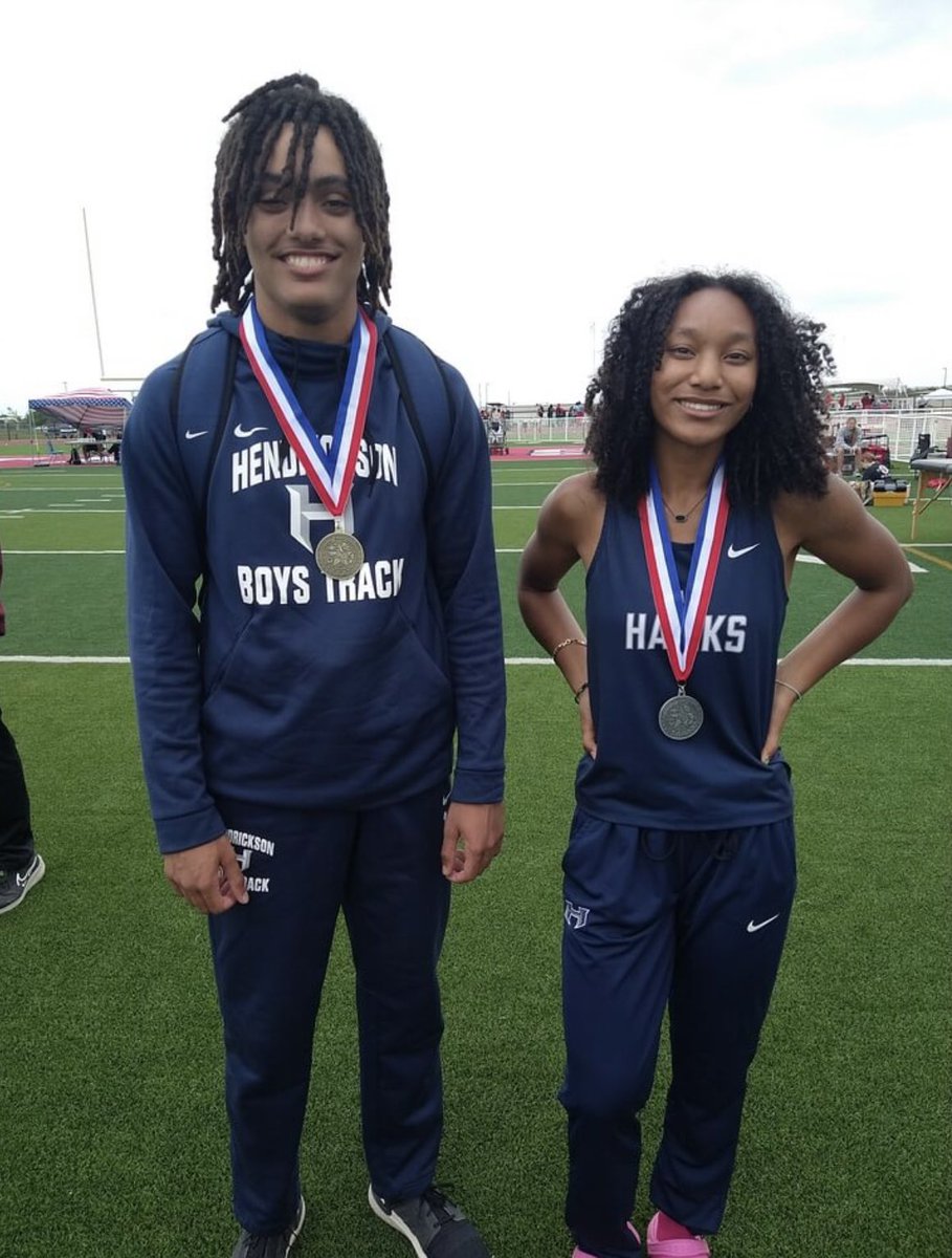 Trace Dalton placed 1st in Long Jump (22' 3") and Alesha Duncan placed 2nd in Triple Jump (35' 8.25"). Both jumps were personal records for these hawks! Congratulations and good luck as they head to regionals! #HawkYeah! <a href="/HendricksonTand/">Hendrickson Track and Field</a> <a href="/HawkNationHHS/">HawkNation Principal</a> <a href="/PfISDAthletics/">PfISD Athletics</a>