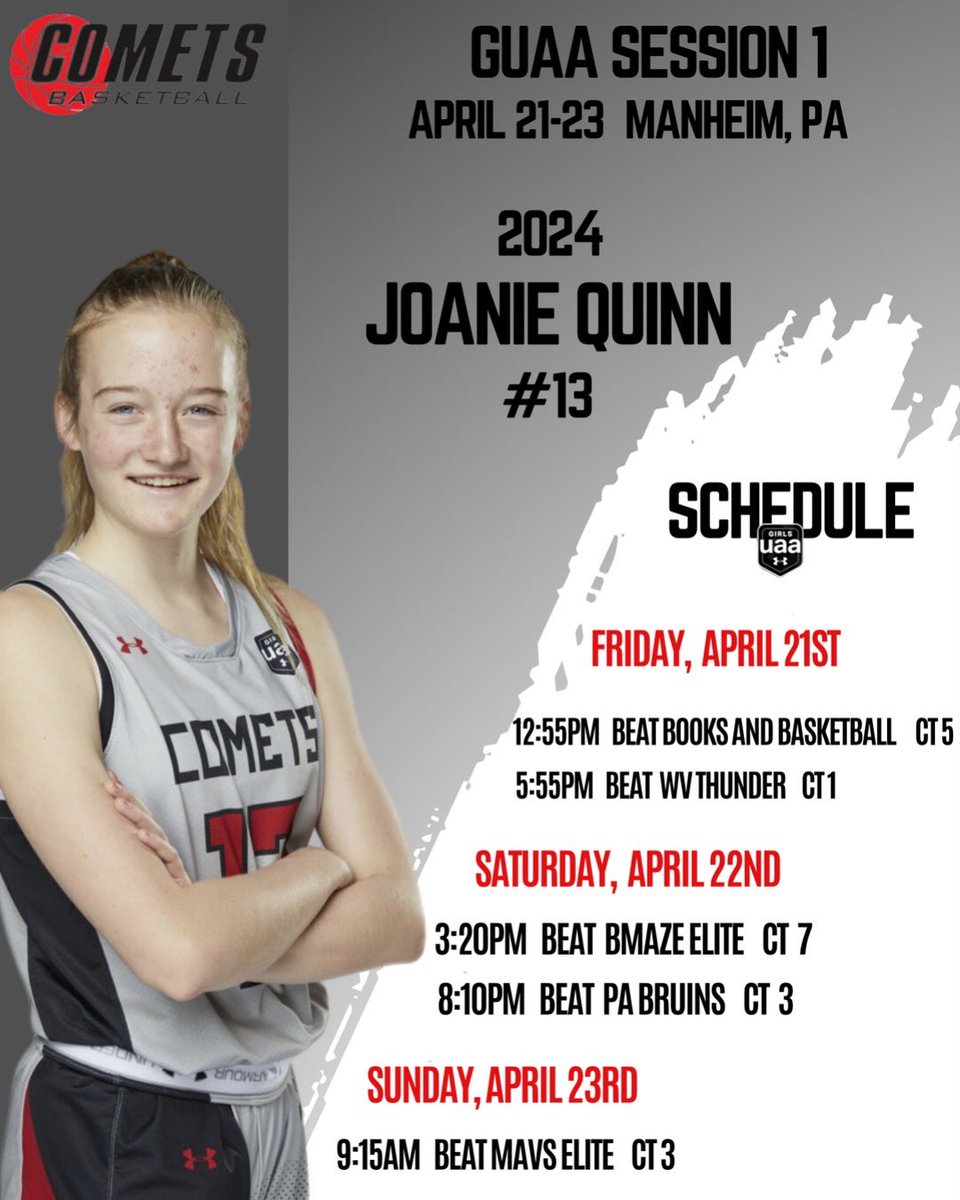 Can’t wait for the first GUAA session this weekend! Here’s the schedule.