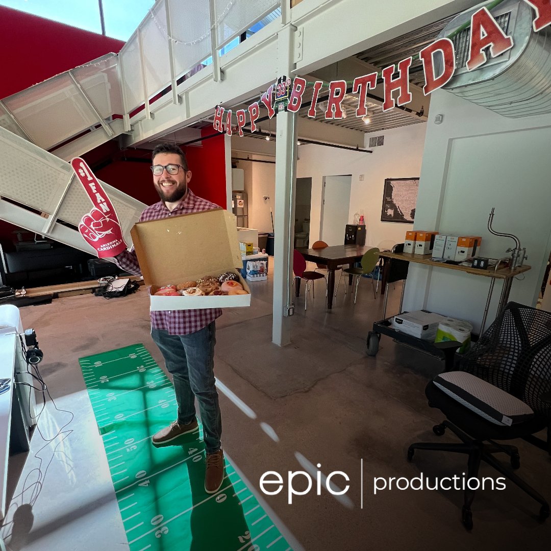 Help us wish Chris a very happy birthday! 💯🎉

Sometimes when you're on the road for a shoot, you miss the big game. So we brought the game to you! The whole Epic team wishes you an incredible birthday and a great upcoming season 🏈

#EpicTeam #EpicProductions #ArizonaFilm