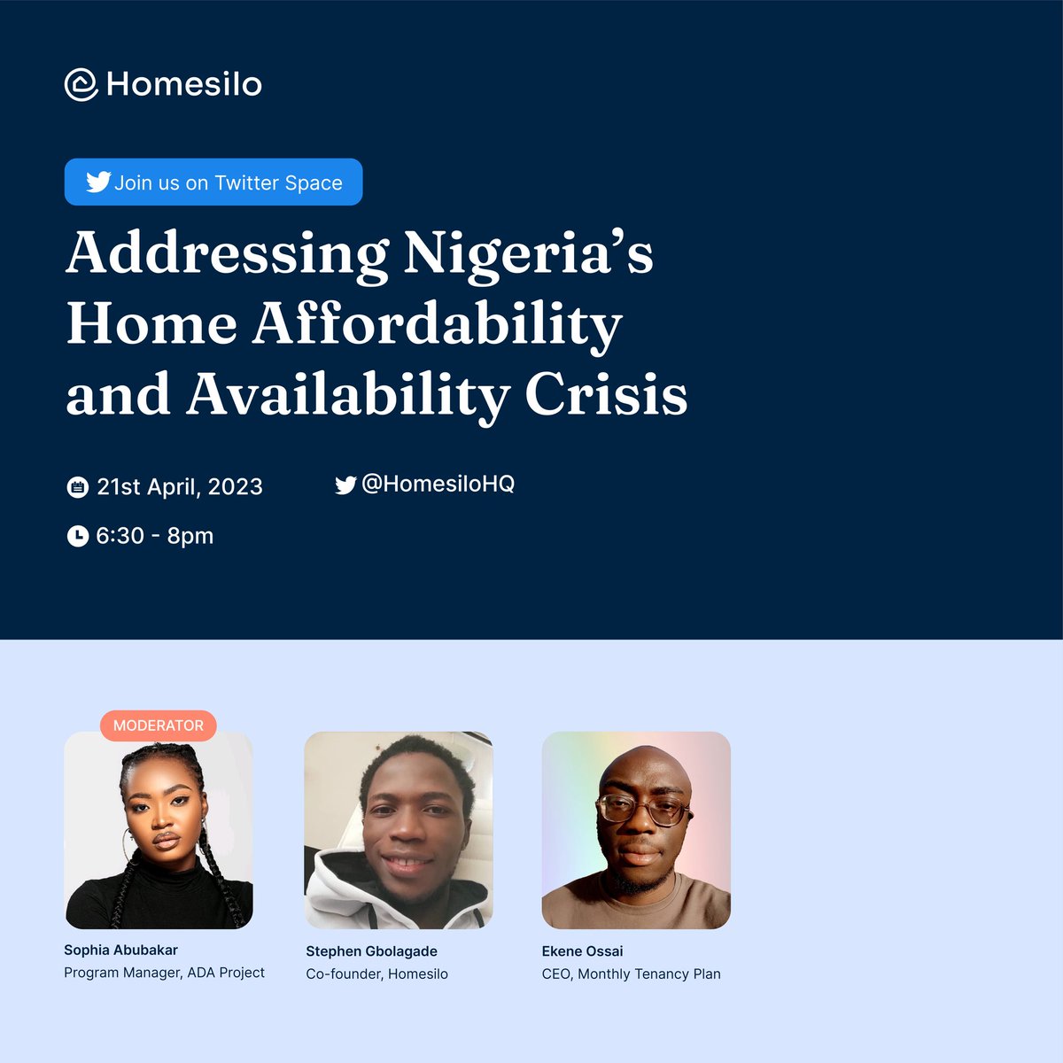 Save the date! Our moderator: @Ahuoyiza_ Speakers: @TheATP_kenny, @stephen_olgade and interested people like you. Set a reminder here 👇x.com/i/spaces/1brjj… #homesilo #proptech