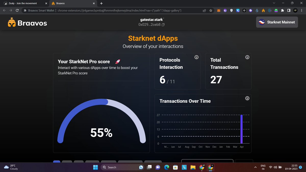 SURAJ66882605's tweet image. 🎉 Want to improve your experience on the network?

🔹  I just checked my StarkNet Proscore by @myBraavos, and I&apos;m thrilled to see that I&apos;m making steady progress towards my goals.

🚀 It&apos;s the best way to monitor you Starknet activity.

💰Check the it now!
#Starknet #ProScore 🔥
