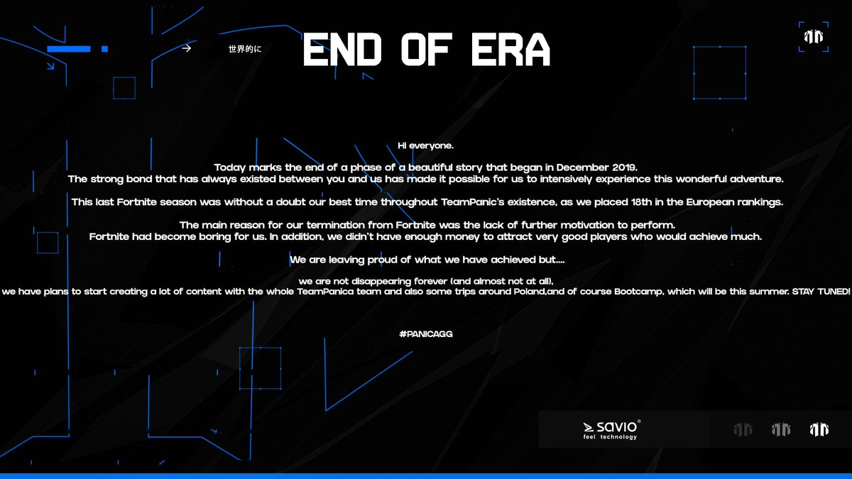 The end of the Fortnite division 2019-2023 🫡

Thank you for everything ❤️😎