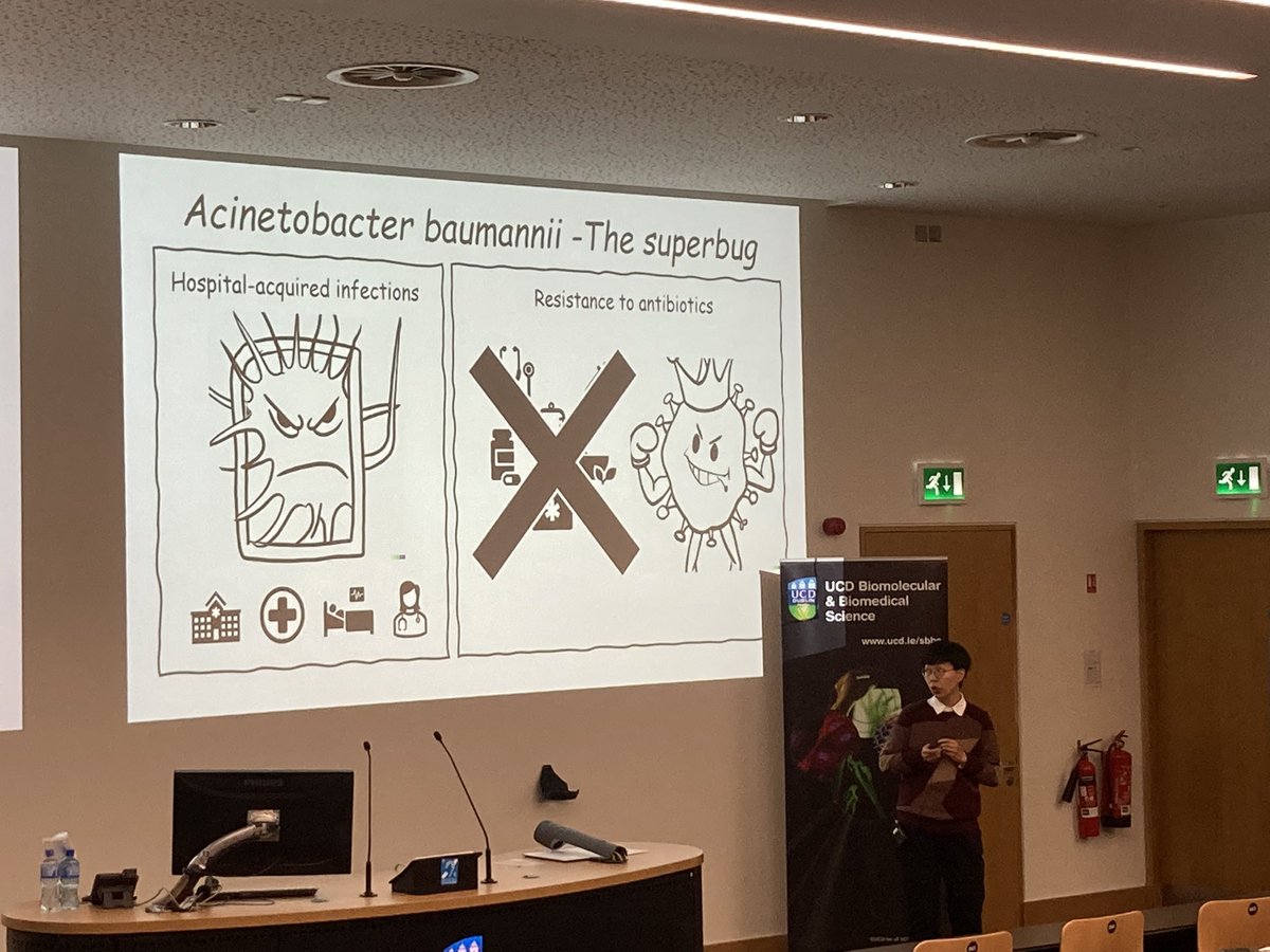mcclean_siobhan's tweet image. Next, @ChaoyingMa also from our lab presents her cool cartoons showing her work on vaccines for superbug infections. This bug is very resistant to nearly all antibiotics. VxPt is the superhero vaccine that she has discovered to prevent these infections 

#UCDEngage @UCD_SBBS