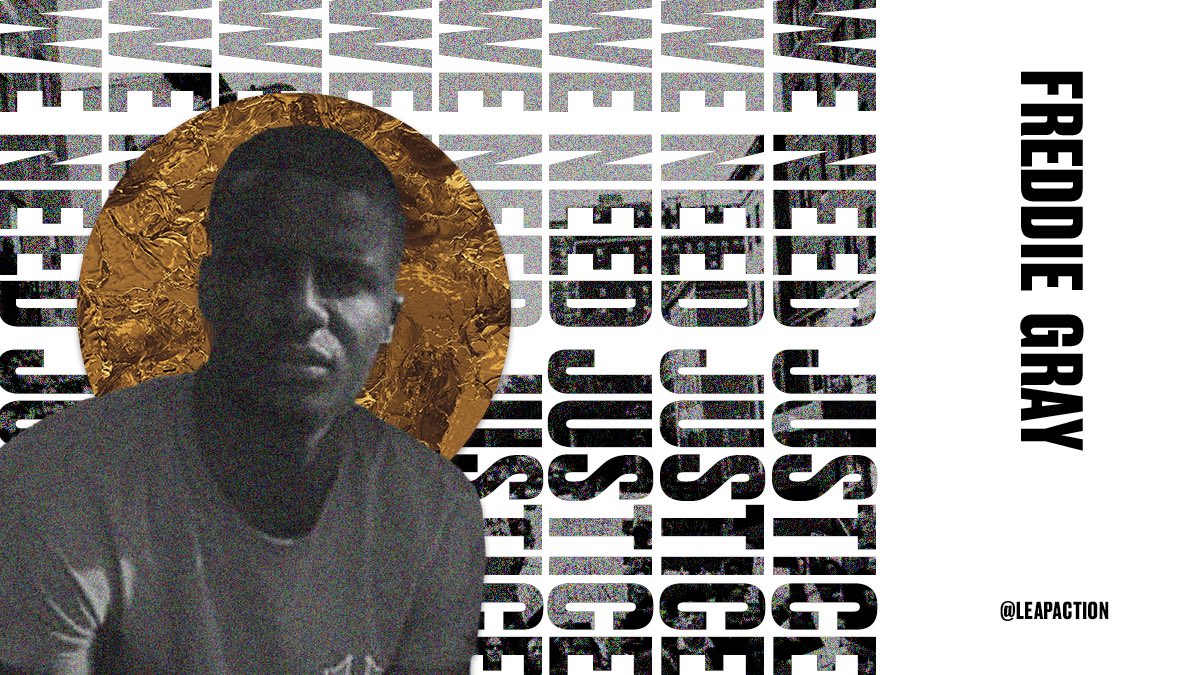 LeapAction's tweet photo. Today, we remember Freddie Gray, who died seven years ago in police custody. His death sparked outrage and calls for change, yet police brutality and systemic racism continue to harm Black communities. #LEAPaction https://t.co/DQE7p6gpwe