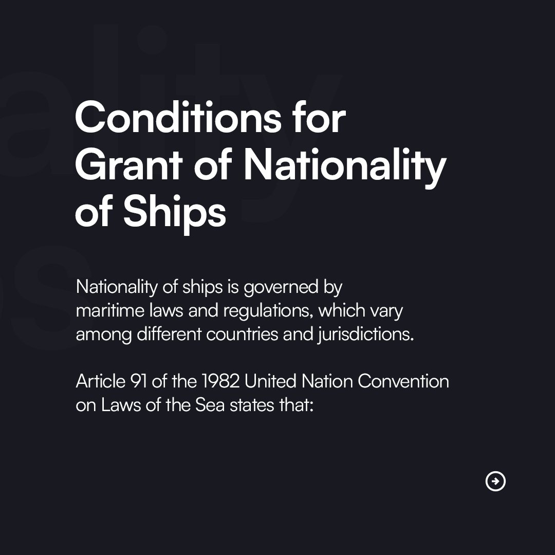 WavesandWatts's tweet photo. Assigning a ship or vessel to a specific national legal framework or jurisdiction is known as determining its nationality. This is done by registering or licensing the ship under the laws of a particular state. https://t.co/zKAwPYSeJh