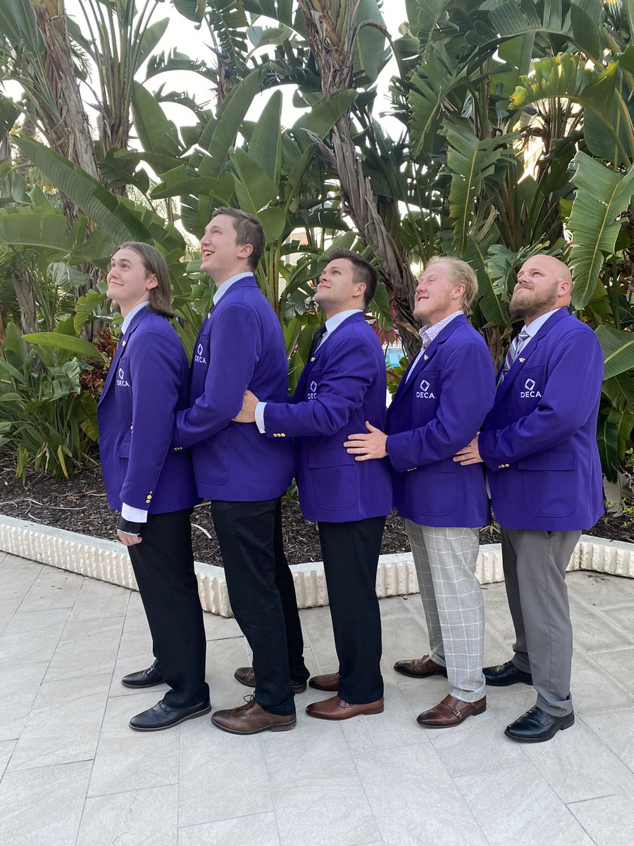 KWUDECA's tweet photo. Successful business trip down to Florida! ☀️🌴🥇

14/14 students finished top 10
2 students finished 3rd
2 students finished 2nd
3 students are WORLD CHAMPS

Way to go, Yotes. So proud of our purple power blazer superstars! 💜 https://t.co/OhQH3RKMYe