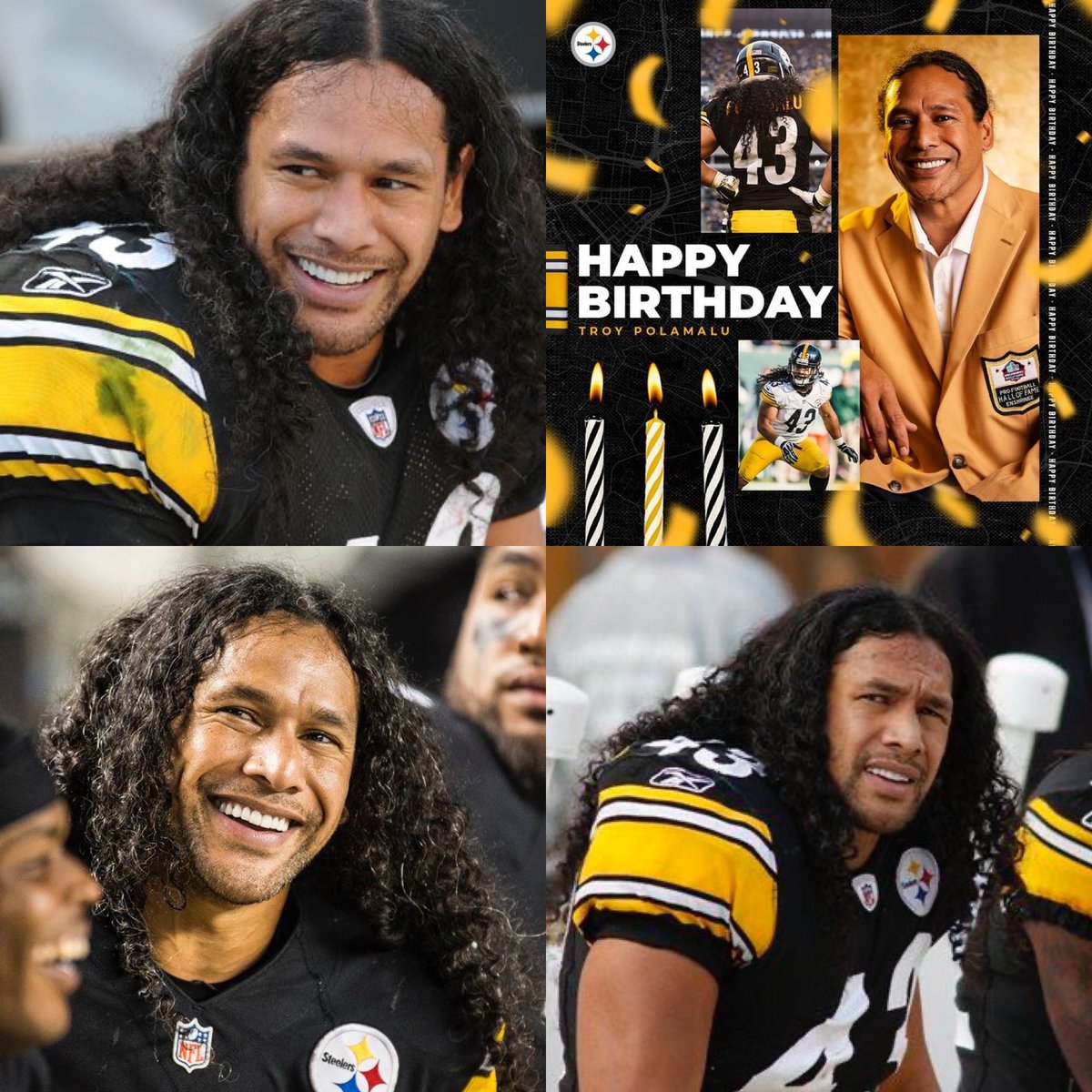 Happy 42nd Birthday to Troy Polamalu from the Pittsburgh Steelers #HappyBirthday #happy42ndbirthday #troypolamalu