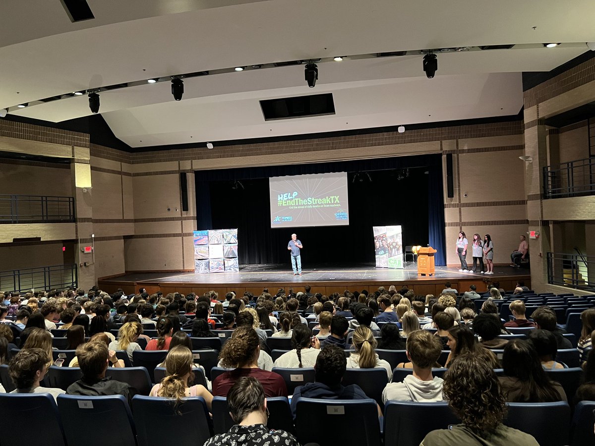 We are here this morning with <a href="/TeensDriverSeat/">TeensDriverSeat</a> and <a href="/TysonDever/">Tyson Dever</a> at <a href="/KHSIndianNation/">Keller High School</a> talking to students about the dangers of distracted driving. 

Remember, it is not worth it. Put the phone down and focus on the road. 

#DontDriveDistracted