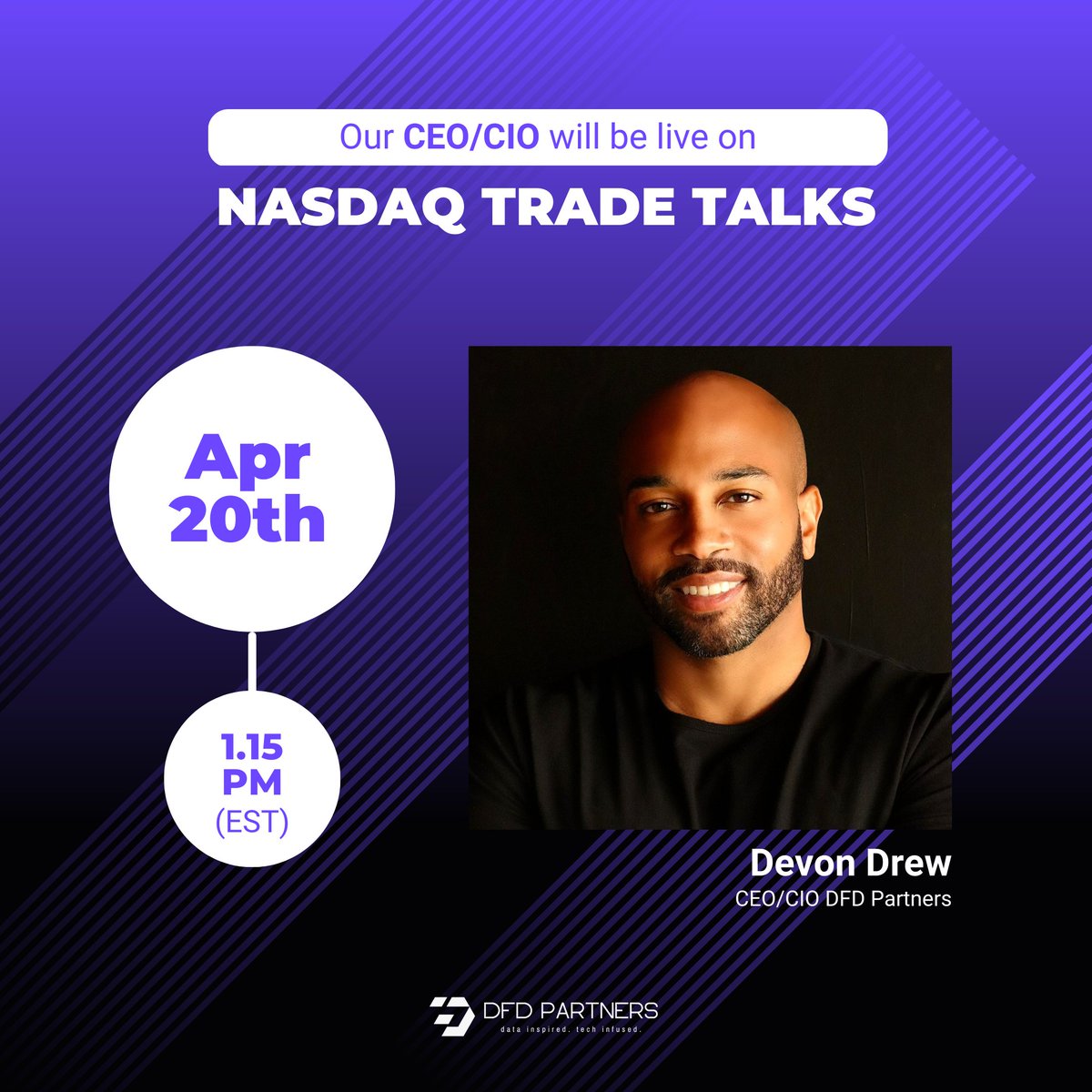 Assetlinkai's tweet photo. Join our CEO/CIO @DevonDFD  live on @Nasdaq  #tradetalks tomorrow at 1:15 PM (EST). https://t.co/H3hYdC2nqP