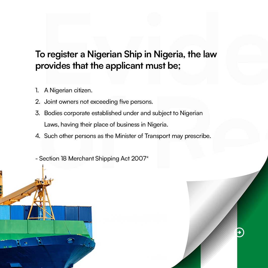 WavesandWatts's tweet photo. The flag state, which is the state whose flag the ship is entitled to fly, is crucial in International Maritime and Admiralty Law.

In this brief carousel, we discuss the concept of Nationality of Ships and also the eligibility of registration of vessels under Nigeria's Laws. https://t.co/nAuBPcBGfY