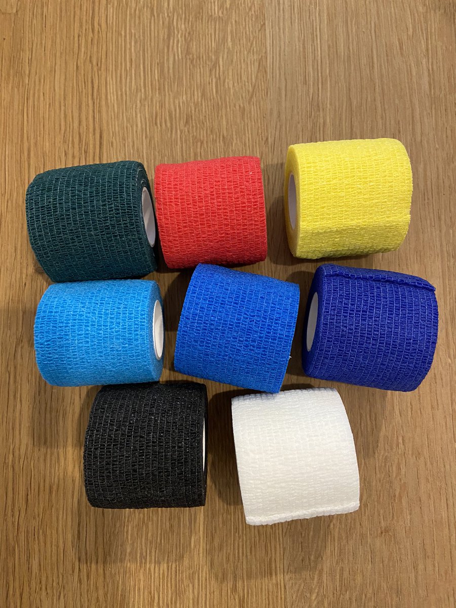 Sock tape, weather your bridging the gap between grip sock and sleeve or just securing your shin pads. Let me know your requirements £1.20 a roll, buy 20 get 2 free , black, white, red, yellow, royal blue, navy blue, sky blue, green.

Postage will require additional costs