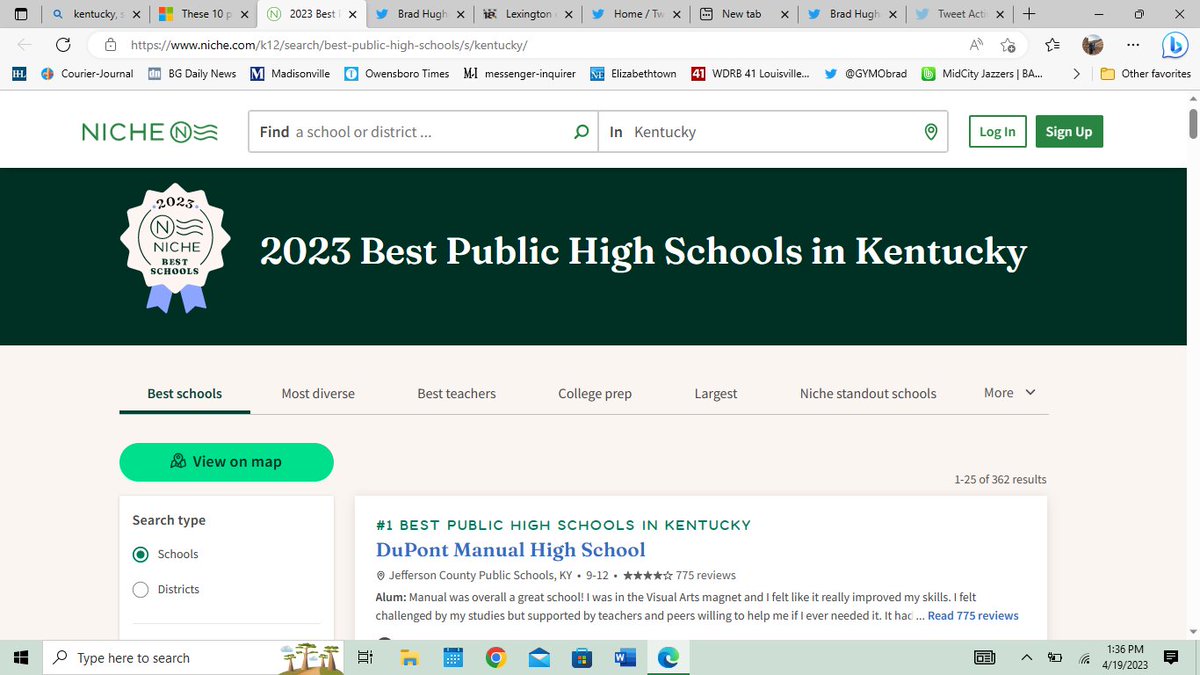 National ed ranking company Niche.com releases 2023 "Best High Schools in Kentucky" report: Manual High (Jefferson Co.) No. 1, three from Fayette Co. in Top 10 with Beechwood, Bowling Green, Fort Thomas, Murray, Oldham and WKU Gatton Academy niche.com/k12/search/bes…