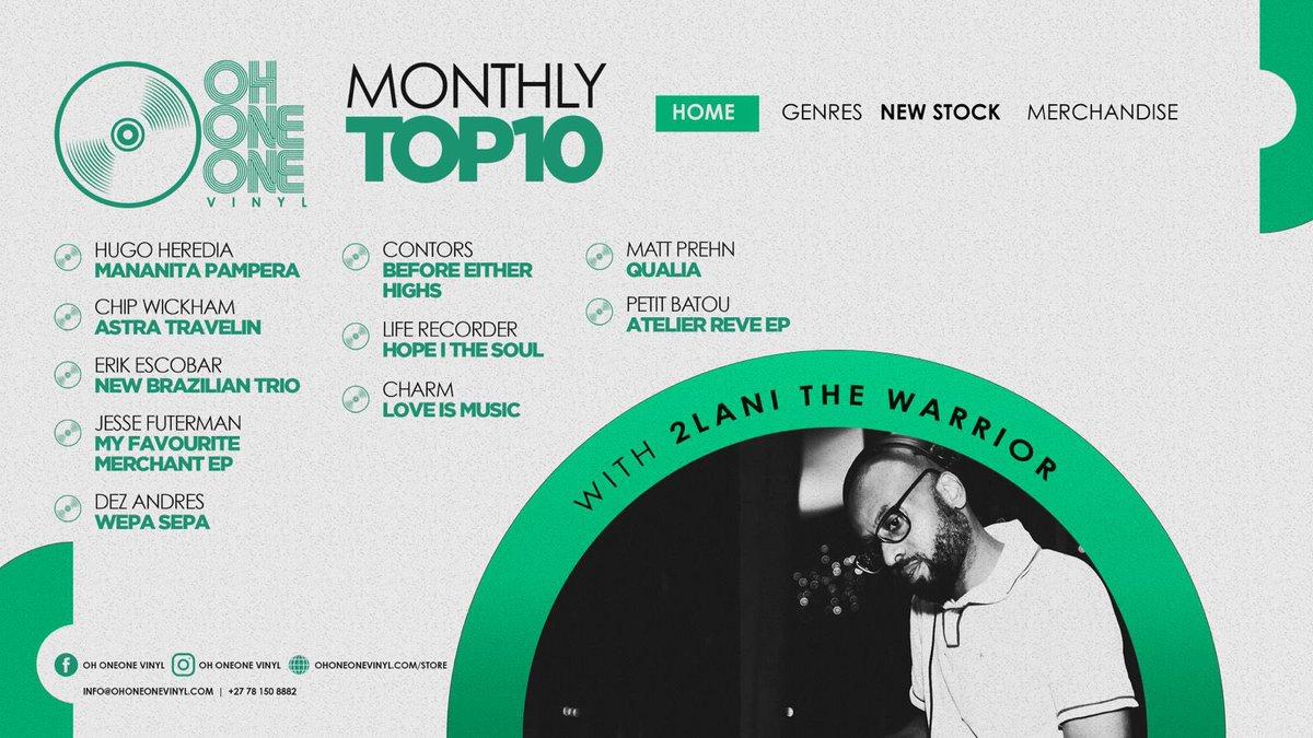 OhOneOneVinyl's tweet photo. 2lani The Warrior selects his top 10 records from our store in our new monthly feature on our website.

Read more here: https://t.co/owbQ61cvA4 https://t.co/O5zMZK76d2