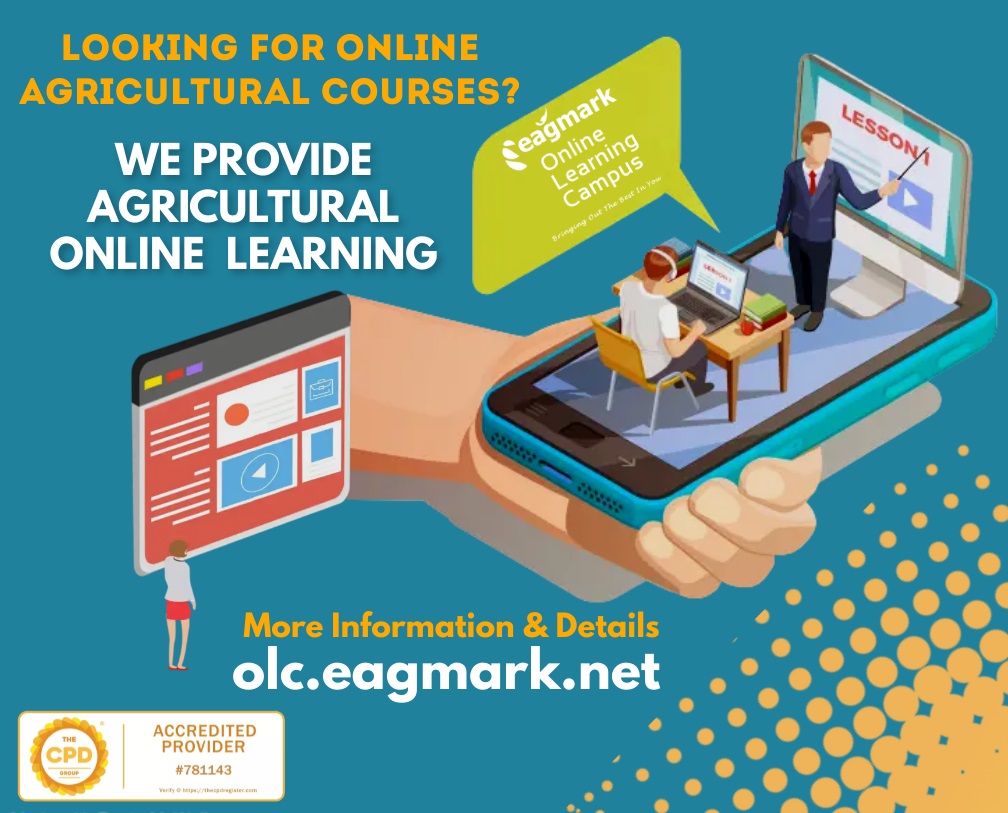 Eagmark_AgriHub's tweet photo. Enroll for agricultural courses at https://t.co/K9Ds1hw3UW

#EagmarkOLC #onlinelearning #onlineeducation #onlinetraining #agriculture #AgricultureTraining https://t.co/tGkpgA9TMB