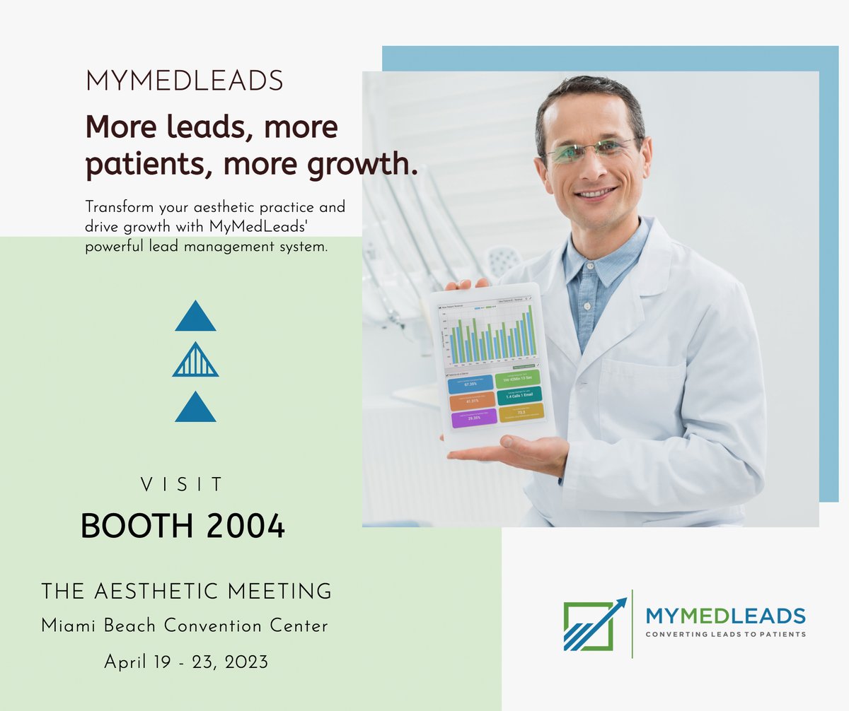MyMedLeads's tweet photo. Are you at The Aesthetic Meeting? Don't miss out on the opportunity to see how MyMedLeads can transform your practice's patient acquisition process and boost your revenue. Swing by booth 2004 before the exhibit hall closes and chat with our team.

#theaestheticmeeting https://t.co/SivdzfJXBo