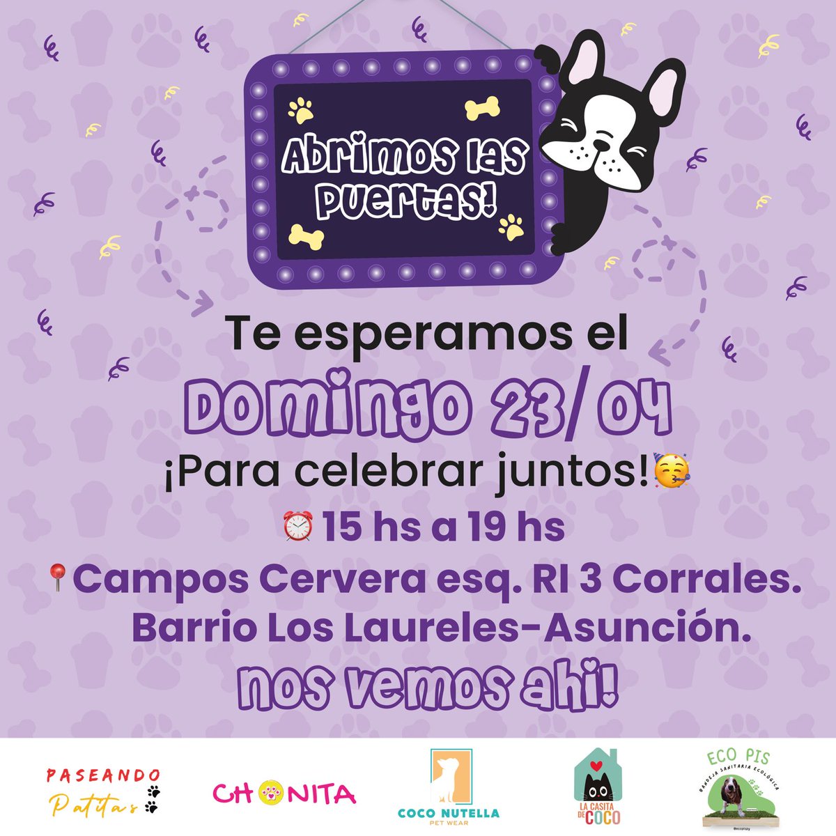 Ecopispy's tweet photo. Te invitamos a pasar una tarde genial con tu mejor amigo 🐶 en la APERTURA de la nueva casita de @petgourmetpy 🏠🐾

📍Campos Cervera esq. RI3 corrales 
Barrio Los Laureles - Asunción 

Donde desde la fecha también podrás encontrar y disfrutar de nuestros productos 💚🙌🏻 

#ecopis https://t.co/DfpCS6osOf
