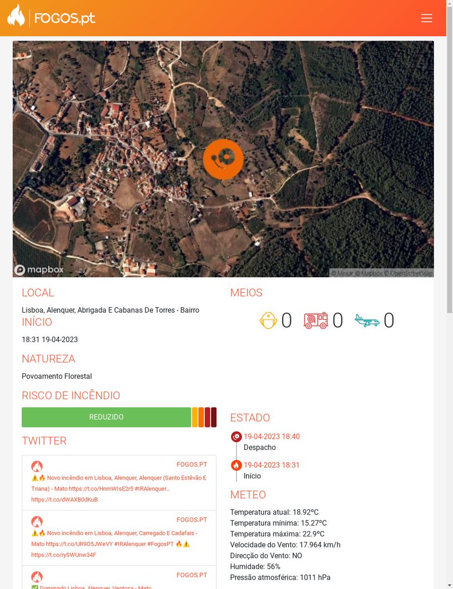 FogosPt's tweet photo. ⚠🔥 Novo incêndio em Lisboa, Alenquer, Abrigada E Cabanas De Torres - Povoamento Florestal https://t.co/U68xUeLav8 #IRAlenquer #FogosPT  🔥⚠ https://t.co/g7XYcMBdOz