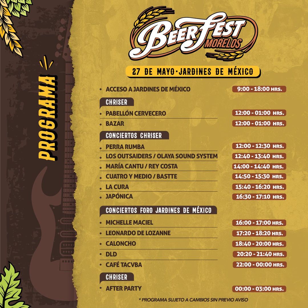 waraptv's tweet photo. Horarios Beerfest Morelos
27 de Mayo - Jardines de México.

Boletos en: https://t.co/W9dx7AXtsV ⚡️🎸 https://t.co/uvewefwKyI