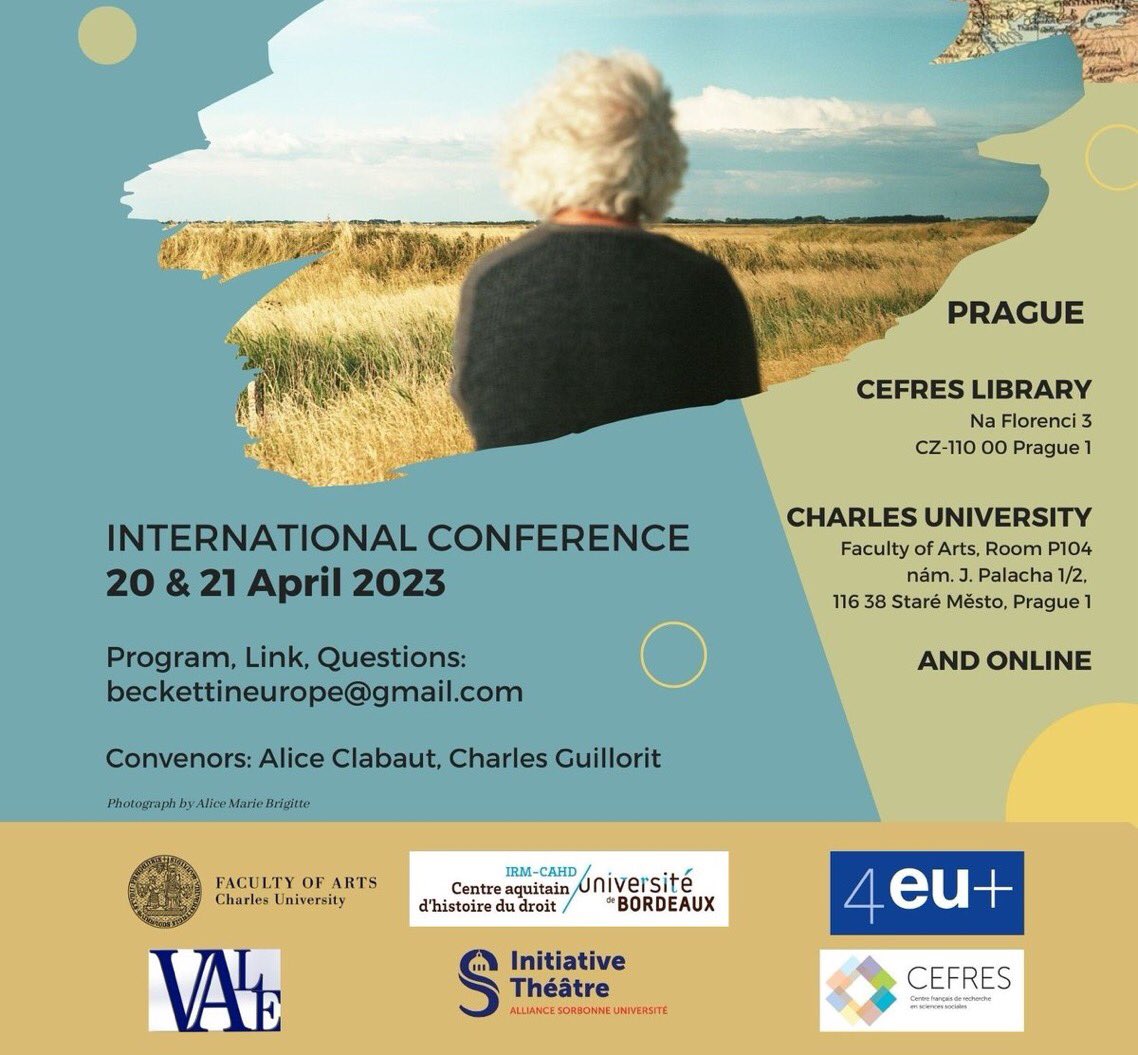 So much looking forward to such an exciting programme at the Beckett in Central Europe conference starting tomorrow at <a href="/CefresCz/">CEFRES</a>
I will be presenting a comparative study around my work Film Performance at @teteateteopera 
Contact me for the link to join the conference online