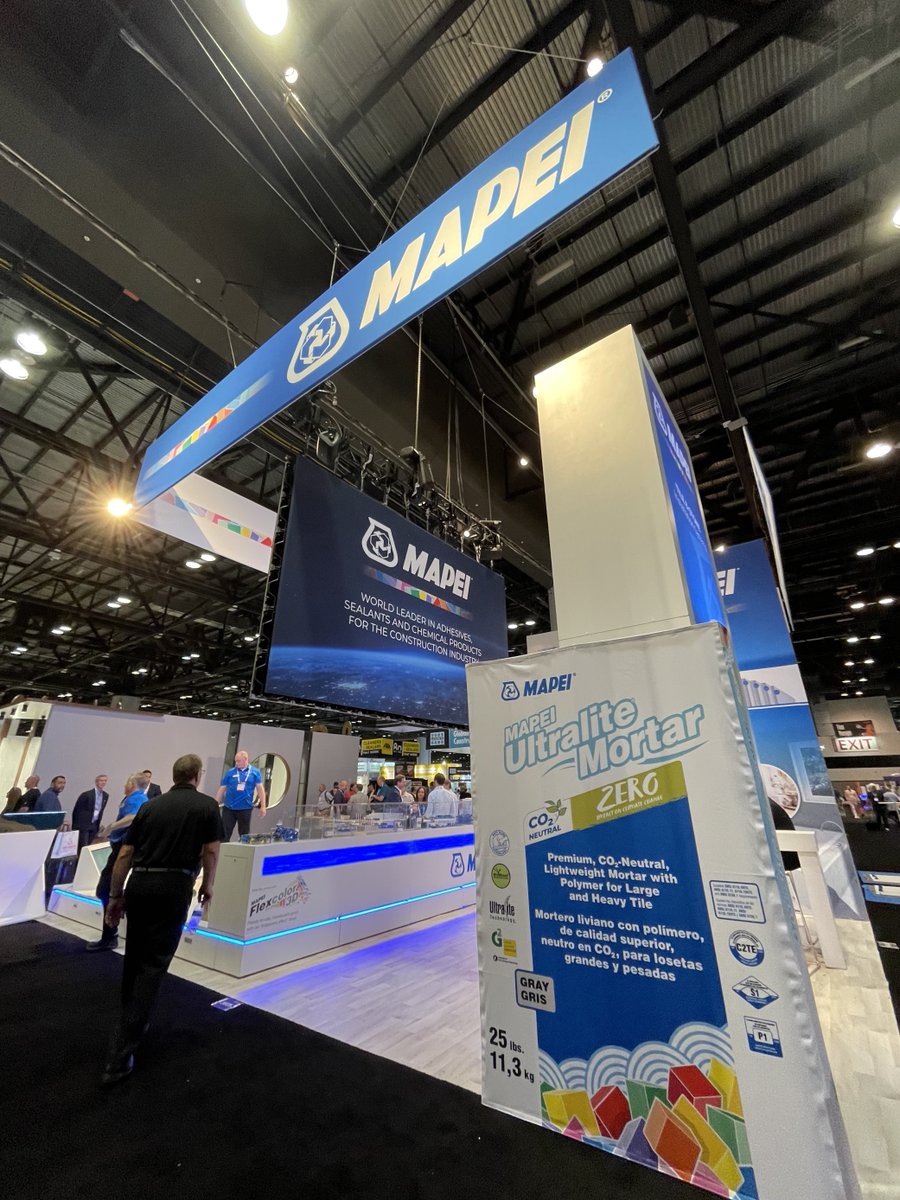 MAPEIUSA's tweet photo. From new colors to new sustainable innovations—carbon-offset mortar—our booth @ #Coverings23 is hopping. If you can't visit us in Orlando, you can visit here: https://t.co/7e0l9kf6ux 
#tiletrends #interiordesign #tilestyle #MAPEIUSA #GroutArt  #mapeigroutcolors #3PsofMAPEI https://t.co/uF0cayiCpw