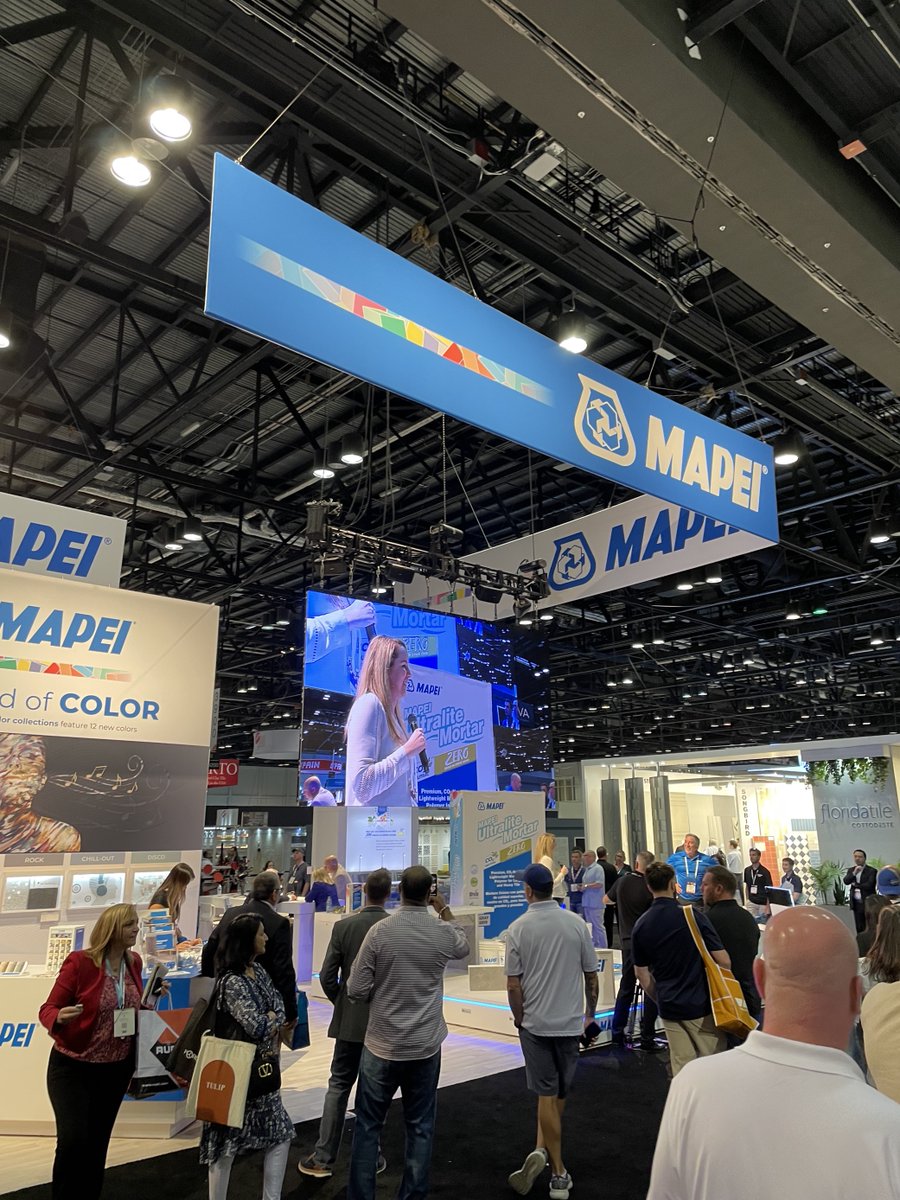MAPEIUSA's tweet photo. From new colors to new sustainable innovations—carbon-offset mortar—our booth @ #Coverings23 is hopping. If you can't visit us in Orlando, you can visit here: https://t.co/7e0l9kf6ux 
#tiletrends #interiordesign #tilestyle #MAPEIUSA #GroutArt  #mapeigroutcolors #3PsofMAPEI https://t.co/uF0cayiCpw
