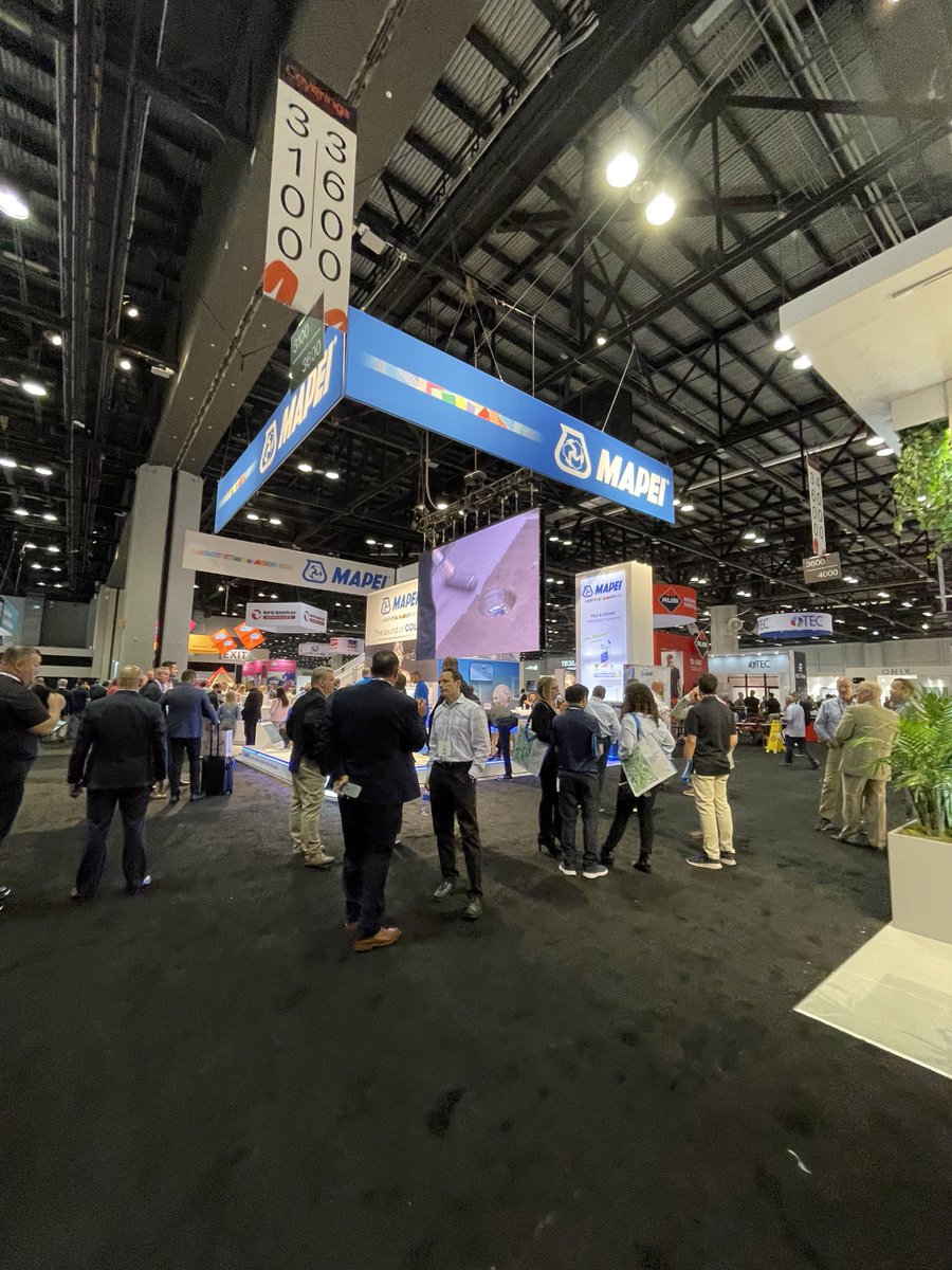 MAPEIUSA's tweet photo. From new colors to new sustainable innovations—carbon-offset mortar—our booth @ #Coverings23 is hopping. If you can't visit us in Orlando, you can visit here: https://t.co/7e0l9kf6ux 
#tiletrends #interiordesign #tilestyle #MAPEIUSA #GroutArt  #mapeigroutcolors #3PsofMAPEI https://t.co/uF0cayiCpw