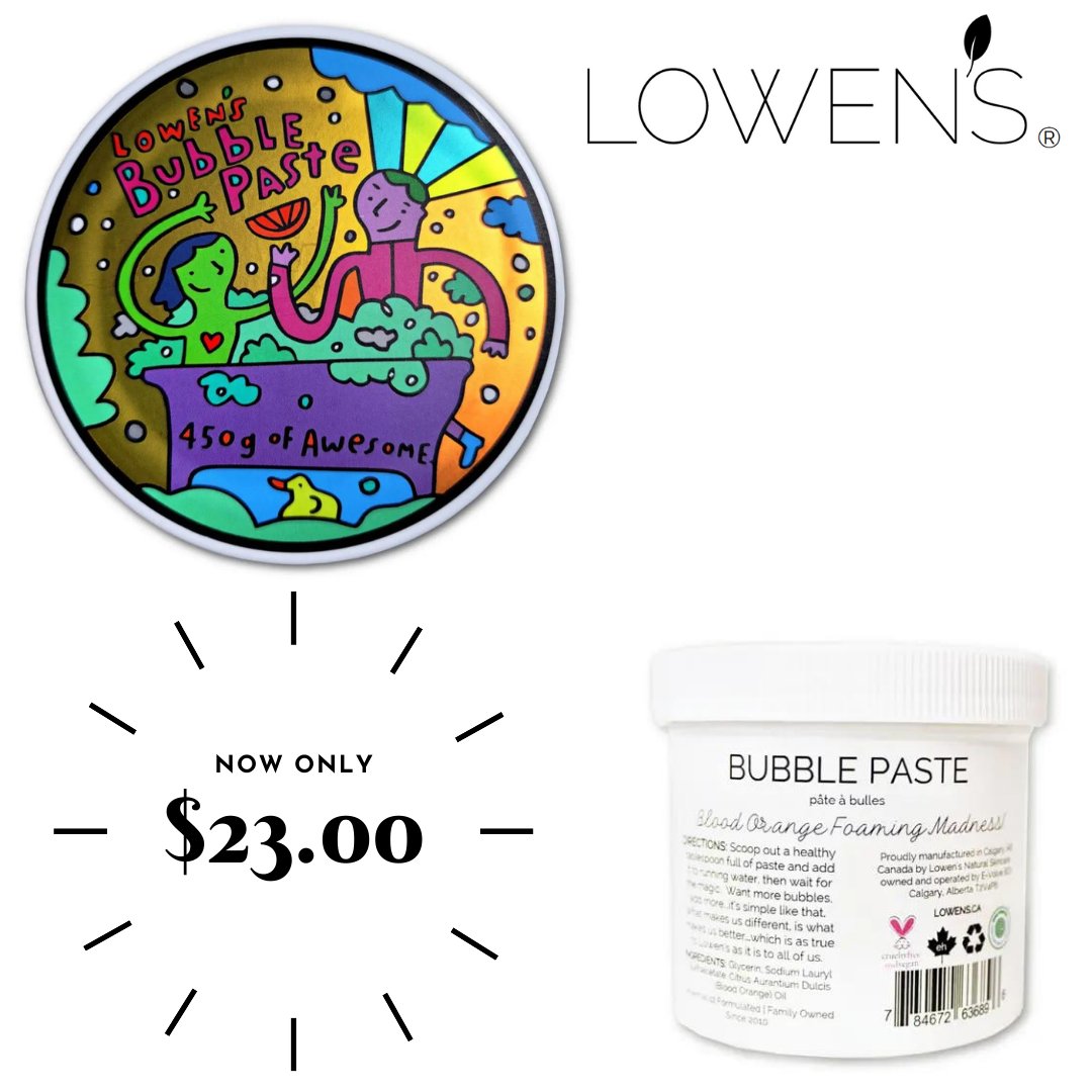 We know that inflation is crazy and the price of everything is going up.  Except at Lowen's!

Starting immediately, we've reduced the price of our family favorite Bubble Paste from $30 to $23!  (that's almost a 25% price reduction)

#inflation
#bubblebath
#bubbles
#vegan
#peta