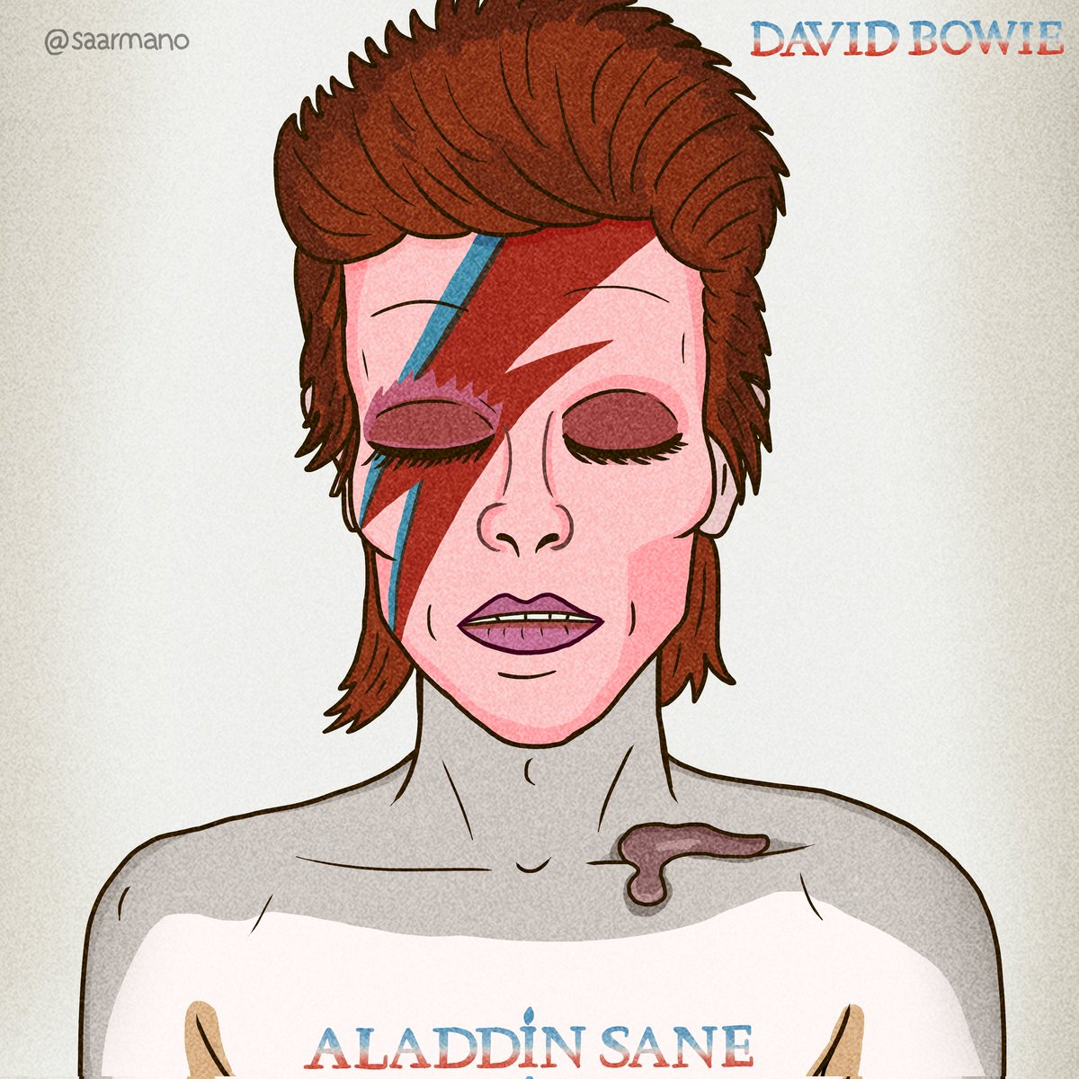 SaarMano's tweet image. Happy 50th anniversary to #AladdinSane, released today in 1973

#DavidBowie #illustration @DavidBowieReal