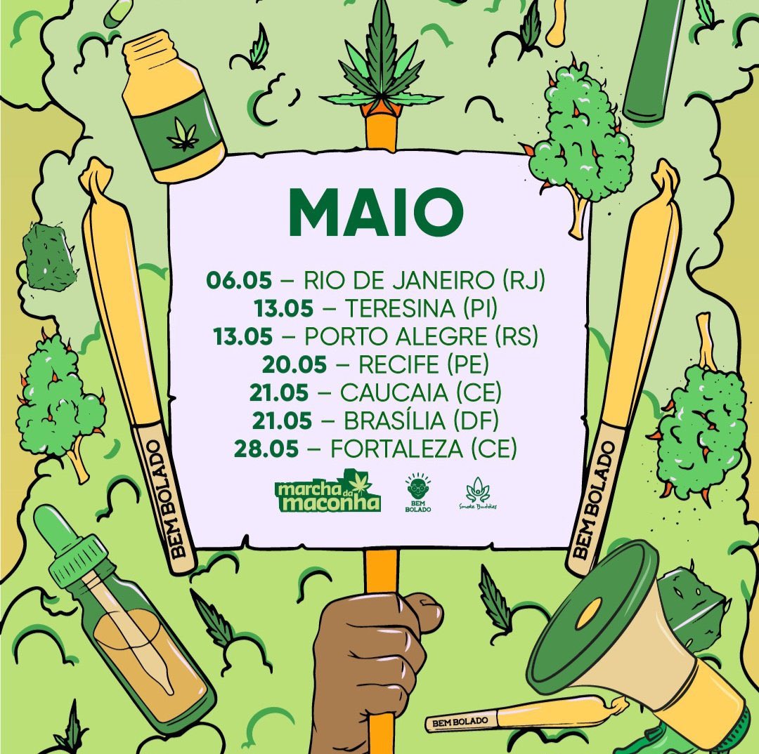 canabisbrasil's tweet photo. Fiquem ligados jo calendário da Marcha da Maconha 🔥💨

@canabisbrasil / @BemBoladoBrasil https://t.co/HD9pJlcsSZ