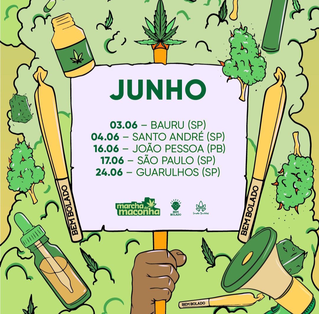 canabisbrasil's tweet photo. Fiquem ligados jo calendário da Marcha da Maconha 🔥💨

@canabisbrasil / @BemBoladoBrasil https://t.co/HD9pJlcsSZ