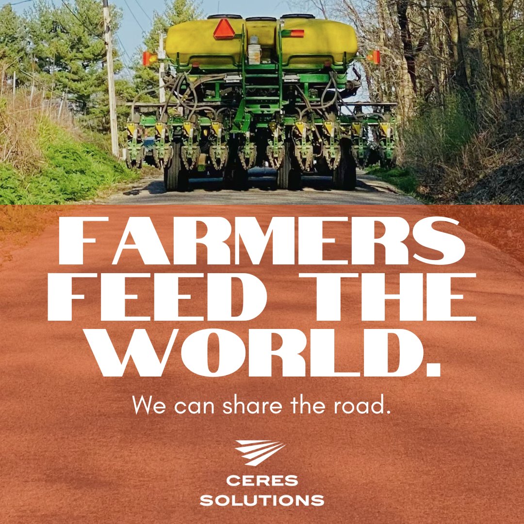 Please SLOW DOWN for large equipment, and pass cautiously. Nothing is more important than everyone making it home after a hard day's work. 

#GrowWithCeres #Plant23 #ShareTheRoad #SafetyFirst