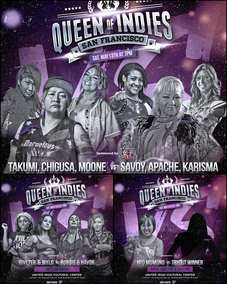 WCProOfficial's tweet photo. Less than ONE MONTH AWAY! 

Queen of Indies in San Francisco!

Grab your tickets ASAP for this historic event!

🌉 San Francisco
🗓️ Saturday May 13th
🎟️ https://t.co/Z7rMUsazDl https://t.co/p62uIDAUZu