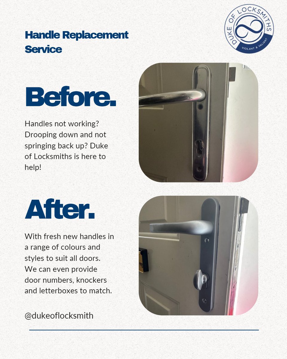 dukeoflocksmith's tweet photo. Another happy customer.. fixed the gearbox and a new set of handles..
#newhandles #new #locksmith #replacement #happycustomer #gearbox #fix https://t.co/Ls31LOQnka