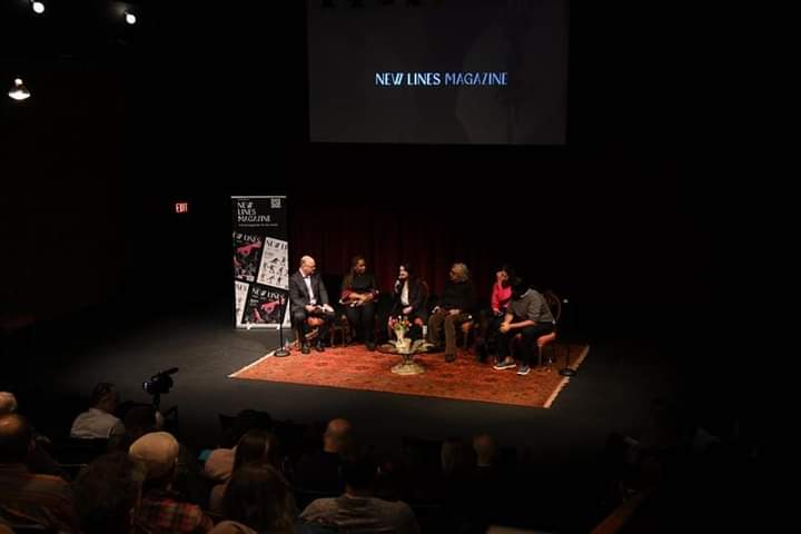 Such a pleasure moderating this discussion with my <a href="/newlinesmag/">New Lines Magazine</a> colleagues <a href="/kliwewe/">Kwangu Liwewe</a> &amp; <a href="/RashaAlAqeedi/">Rasha Al Aqeedi</a> and 3 writers for the magazine—the film critic <a href="/jrosenbaum2002/">Jonathan Rosenbaum</a>, the literary scholar <a href="/LauraBrueck/">Laura Brueck</a> &amp; the journalist/historian <a href="/arash_tehran/">Arash Azizi آرش عزیزی</a>—at the Chopin Theatre in Chicago Monday!