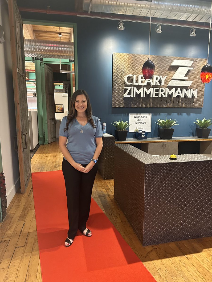 ClearyZimm's tweet image. We rolled out the red carpet this week for Judi Guzman, Client Concierge! We are so excited to have you on the team!

#Clearyzimmermann #MEPenginineers #Texasengineers