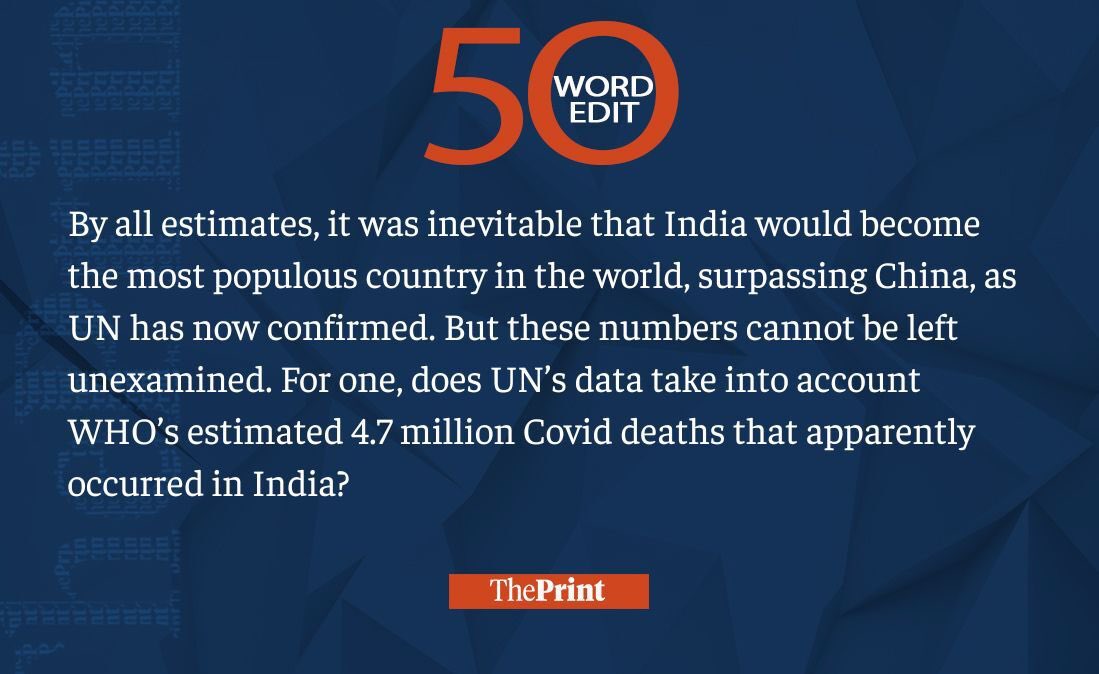 ShekharGupta's tweet photo. Our #50WordEdit asking the UN/WHO an interesting &amp; important question… https://t.co/FARaeKRAeb