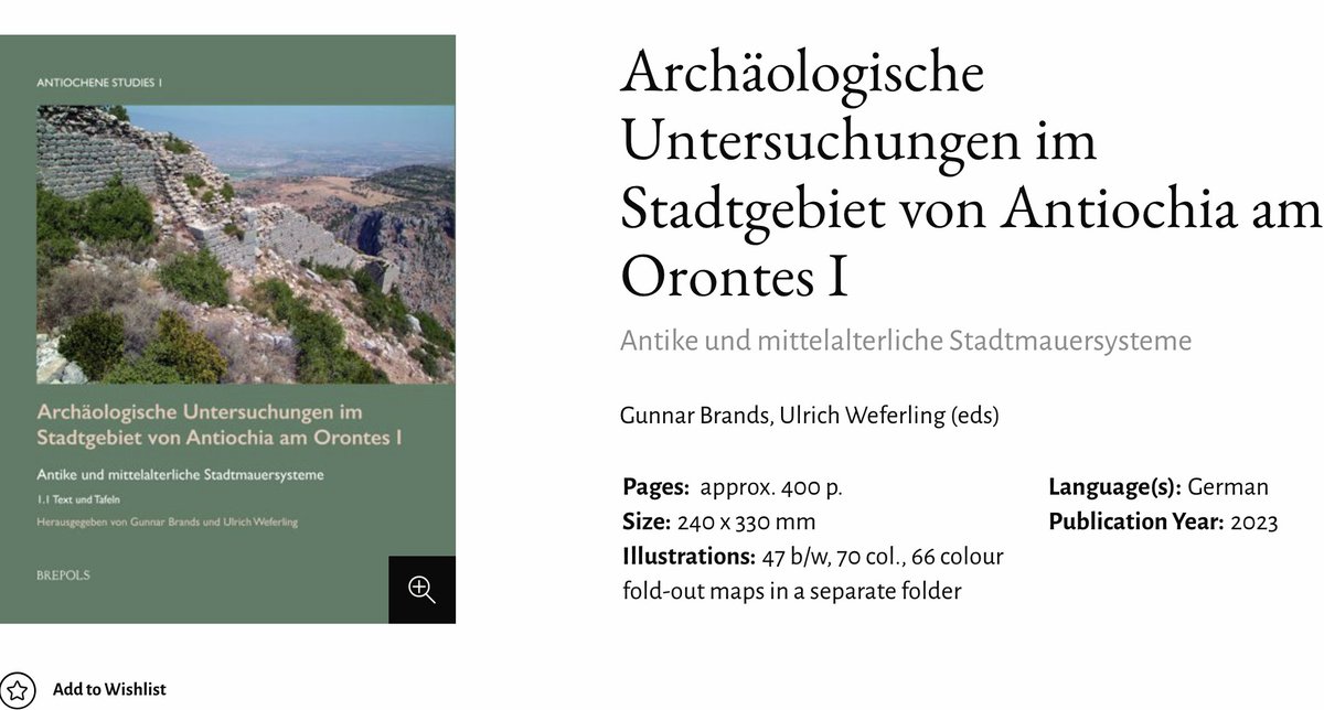 Amazing! Props to Gunnar, Ulrich, all the authors and @RosieBonte @Brepols The first installment of the Antiochene Studies series will be out this July. 
#lateantiquity #romanarchaeology #byzantine archaeology #islamicarchaeology #crusader #antioch 
brepols.net/products/IS-97…