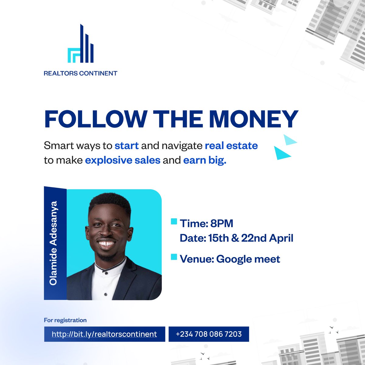 realtorscont's tweet photo. FOLLOW THE MONEY 2.0

Realtors continent is giving you an opportunity to know the real secret on how to make Massive sales in real estate for free

Don’t miss this!

#Davido #ApologyLetter #Opay #gistlover #BadBoyTimz #adekunlegold #JJKSpoilers #olamide #chioma #simi @Niajamarket https://t.co/MOvhGEJZzu