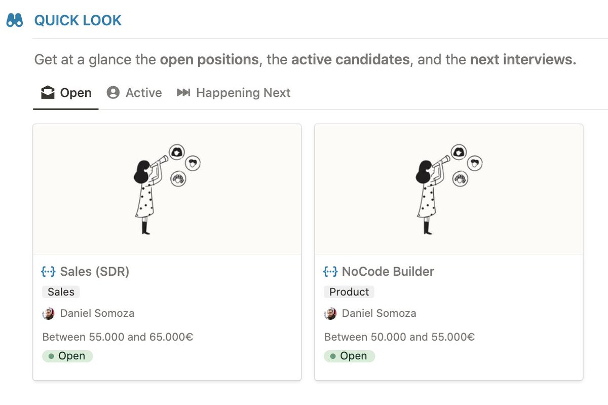 heyiamAC's tweet photo. There is more than using @NotionHQ as a "product host" in building Notion templates 🤔 

Our Recruiting hub template wouldn't be the same without @maryamato88's illustrations and the feedback block from @mackeyvazquez 🙏🏽 https://t.co/snFn7HlJlU