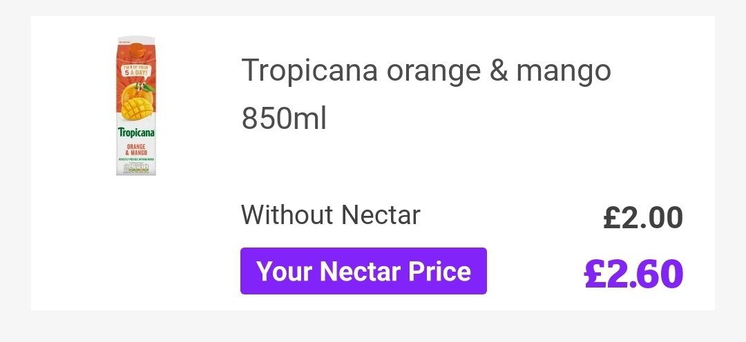 tegan_eva's tweet photo. @sainsburys How come my nectar price is more expensive than the item's original price? https://t.co/lVEGTFtSC0